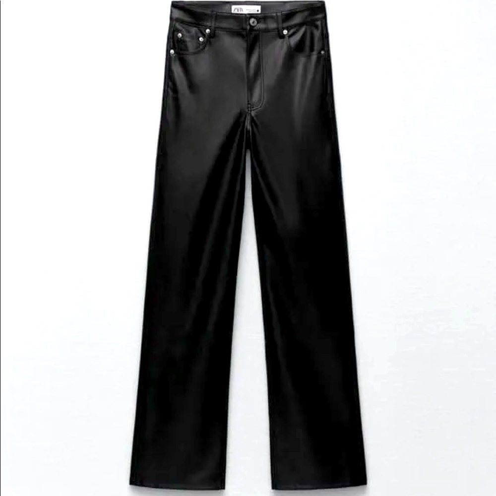 Zara Black Leather Pants